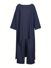 Solid Long Sleeve Top & Pants Set