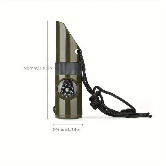 7-In-1 Survival Whistle with Compass & Thermometer