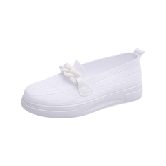 Platform Chain Slip-On Loafers Solid Round Toe Shoes