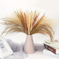 65pcs Natural Dried Pampas Grass Bouquet for Wedding Farmhouse Party Table Decor