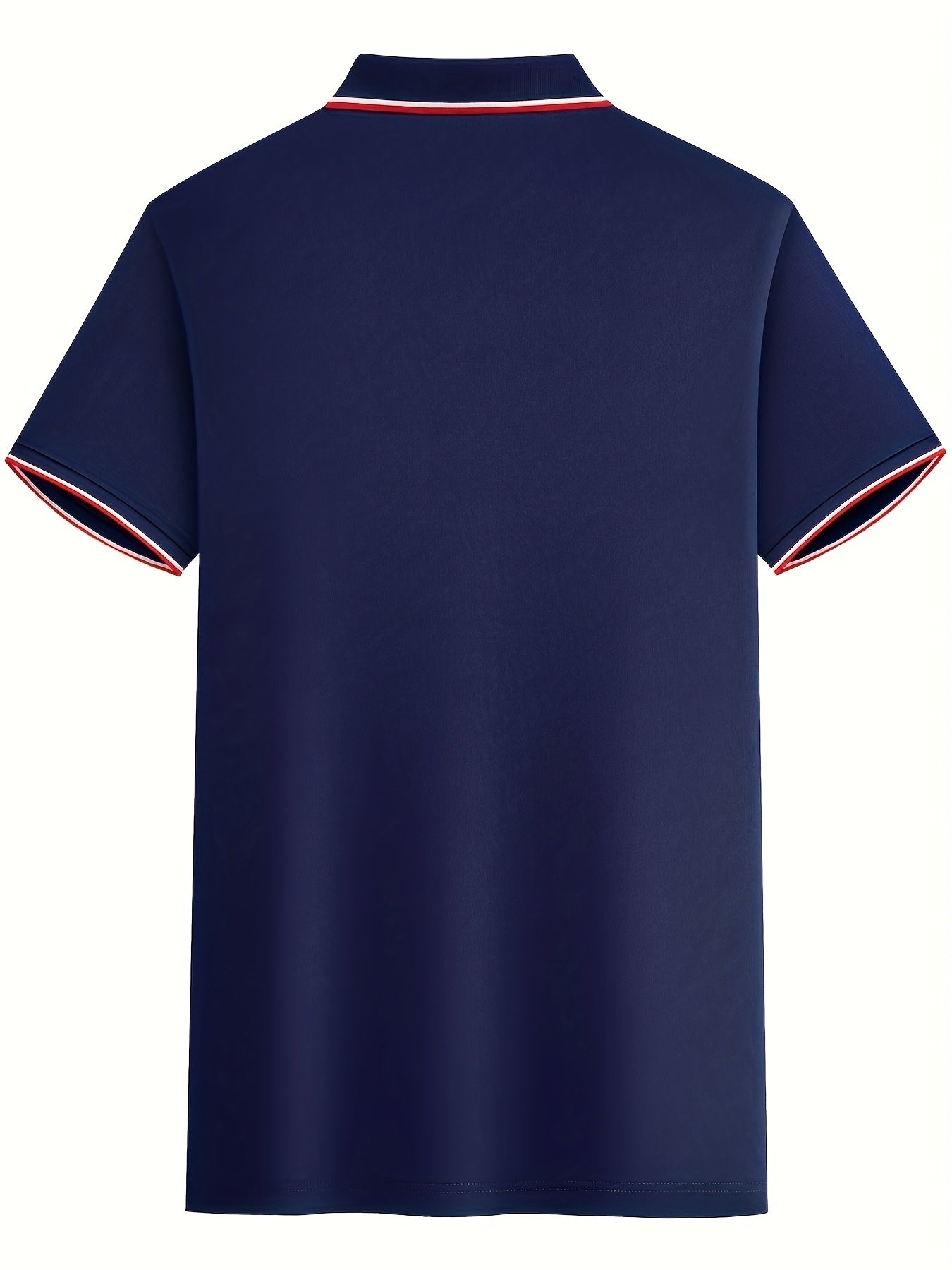 Red Line Print Men's Round Neck Tee Short Sleeve Comfy T Shirt