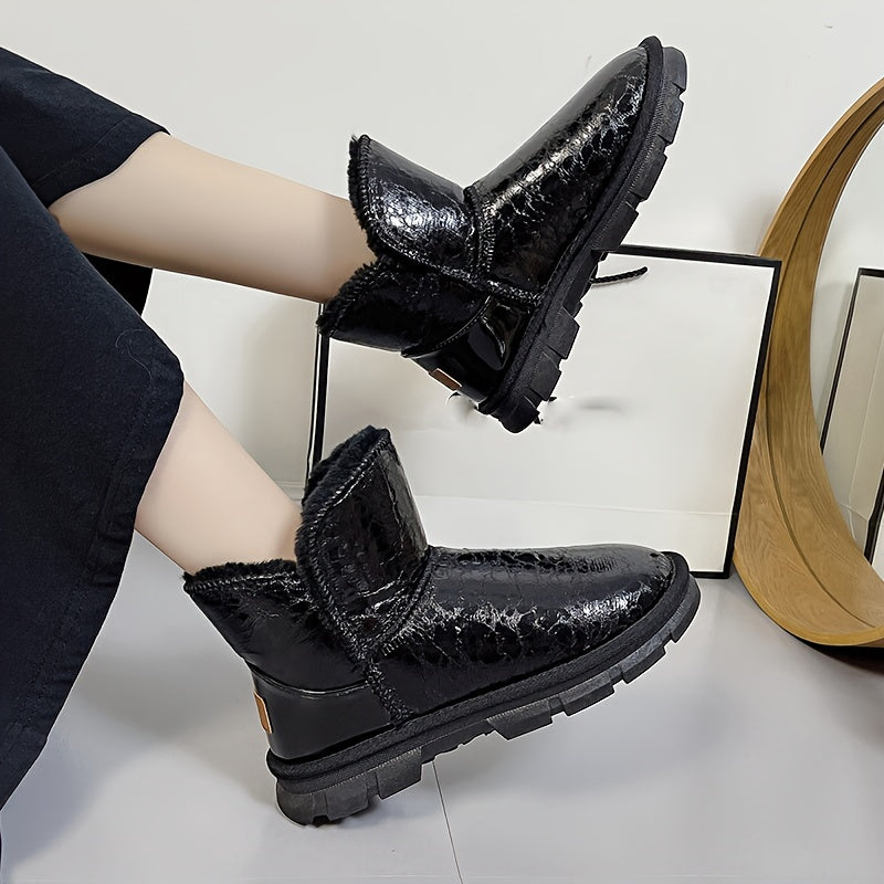 Women's Non slip Solid Thickened Medium Tube Snow Boots