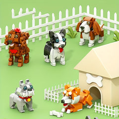 Dog Pet Building Blocks Cartoon Animal Models Assembly Toy