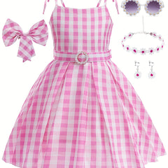 Girl's Plaid A-Line Dress for Cosplay & Dress-Up
