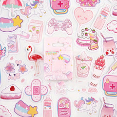 46pcs Cartoon Stickers Kids Journal Decor Small Pattern Stickers