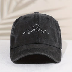 Kids Distressed Vintage Baseball Cap with Mountain Print