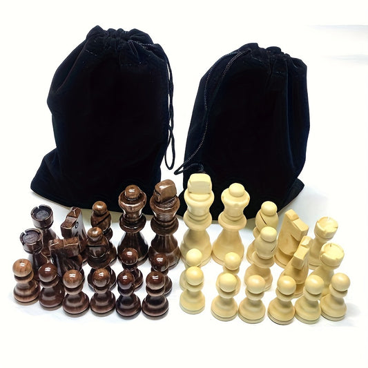 Portable Wooden Chess International Chess Checkers Puzzle Chess Game