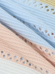 Colorblock Hollow Out Casual Sweater