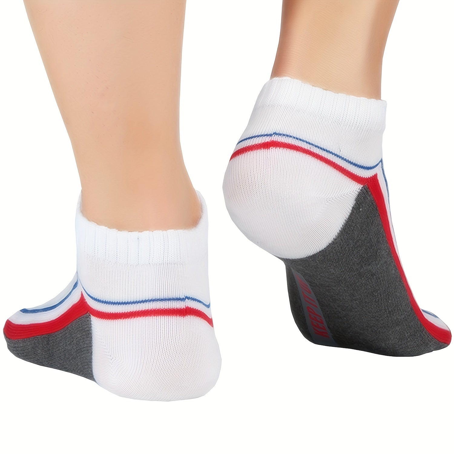 4 Pairs Men's Mid Crew Sport Socks Mesh Sweat Absorbing Cotton Blend