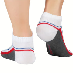 4 Pairs Men's Mid Crew Sport Socks Mesh Sweat Absorbing Cotton Blend
