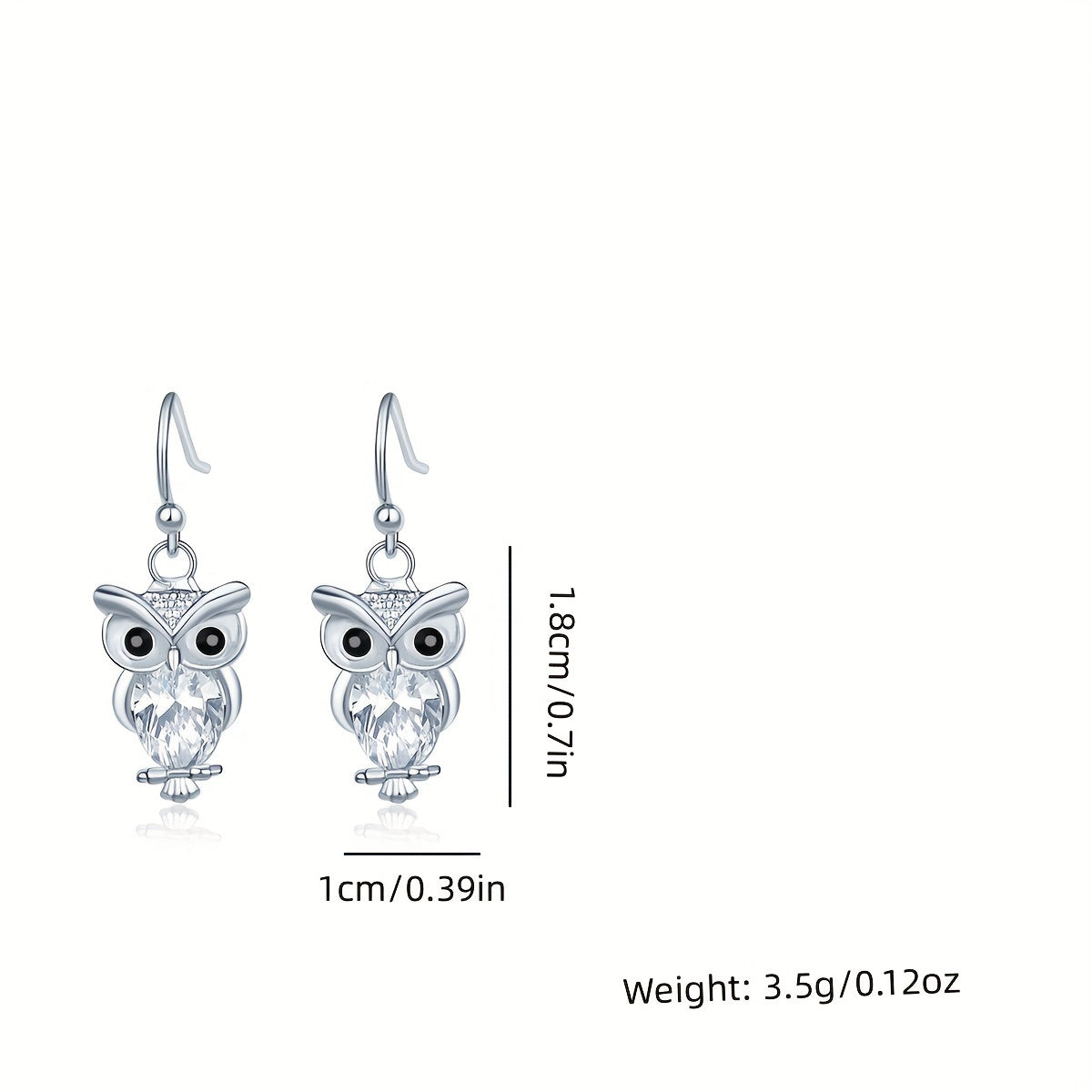 Rhinestone Owl Earrings Decorative Accessories for Girls