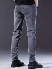 Men's Slim Fit Distressed Jeans Casual Street Style Denim Pants
