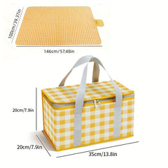 2pcs Sandproof Beach Mat & Picnic Storage Bag Set Waterproof