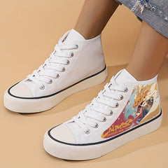 Chinese Dragon Print Heighten Canvas Sneakers