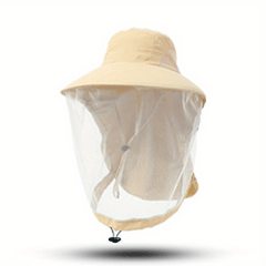 Men's Bucket Hat With Net Mesh Sun Protection Head Net Hat