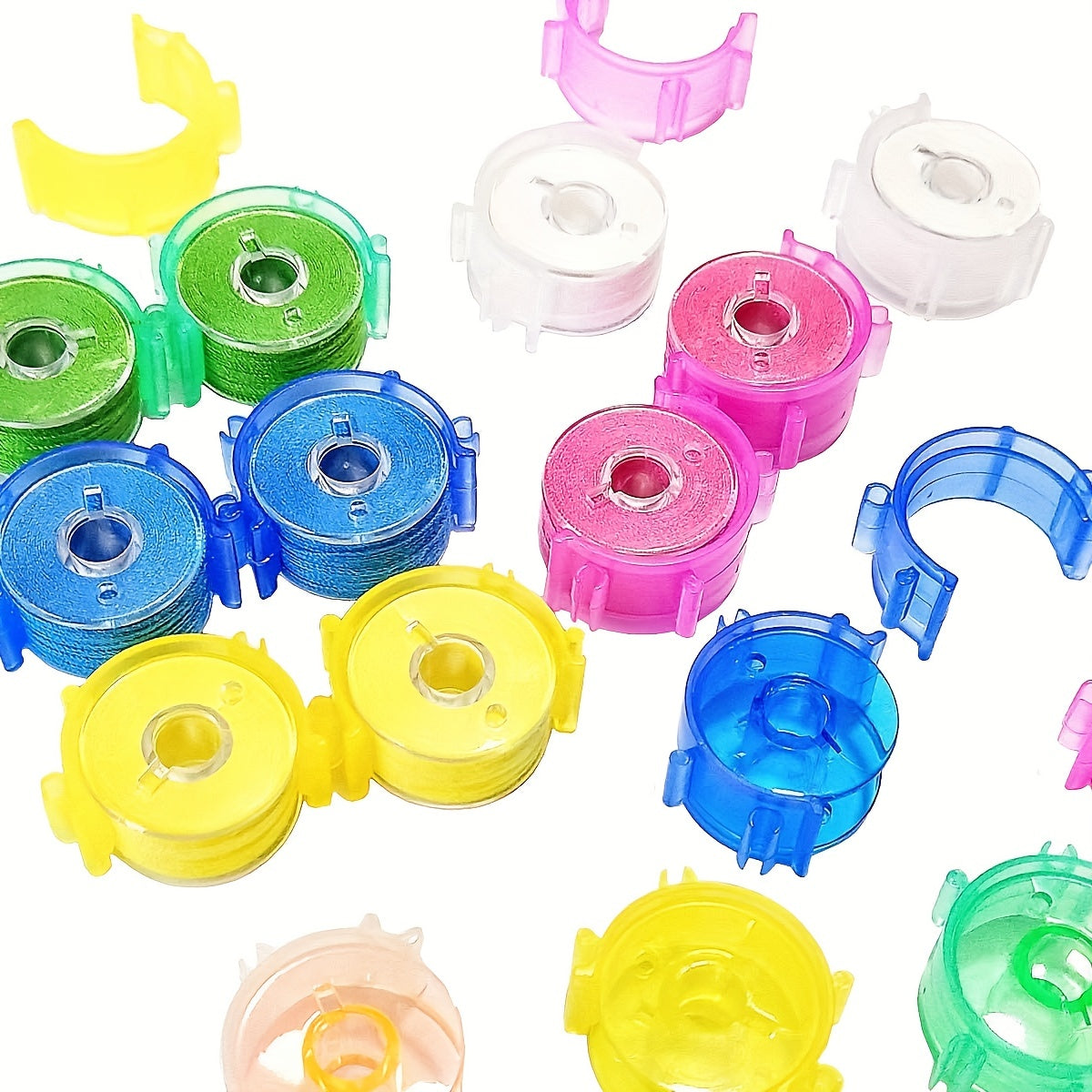 Transparent Sewing Thread Spools Clips - Set of 80