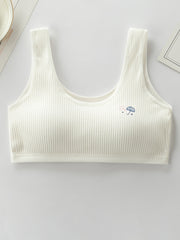 3Pcs Girls' Sports Bra with Umbrella Print