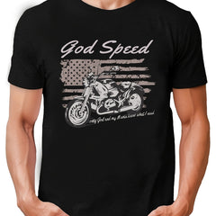 Motorcycle Pattern Cotton Tee Shirt Men's Casual Street Style