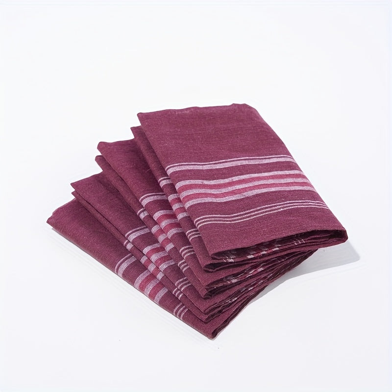 12pcs Classic Men's Plaid Handkerchiefs Vintage Inspired Woven Fabric