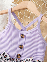 Toddler Girls Butterfly & Leopard Crisscross Back Cami Dress
