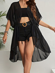 Kimono Women's Plus Semi Sheer Cover Up