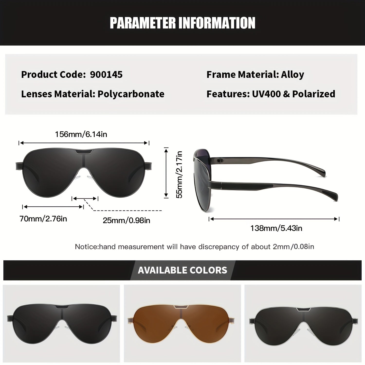 RoyalHot Polarized Rimless Sunglasses Driving Sun Glasses