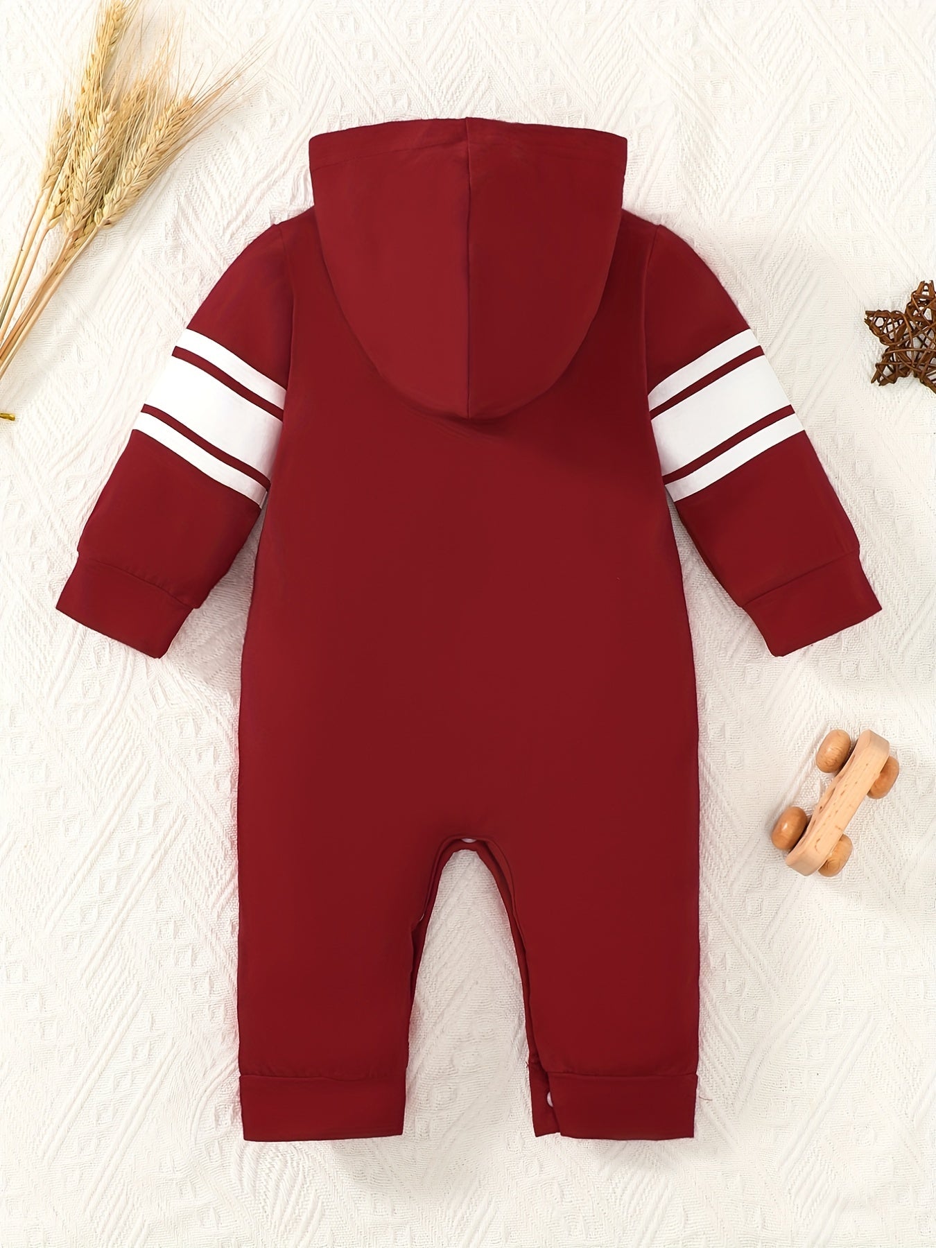 Infant Baby Letter 28 Print Romper Cotton Long Sleeve Hoodie Jumpsuit