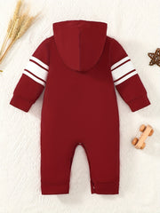 Infant Baby Letter 28 Print Romper Cotton Long Sleeve Hoodie Jumpsuit