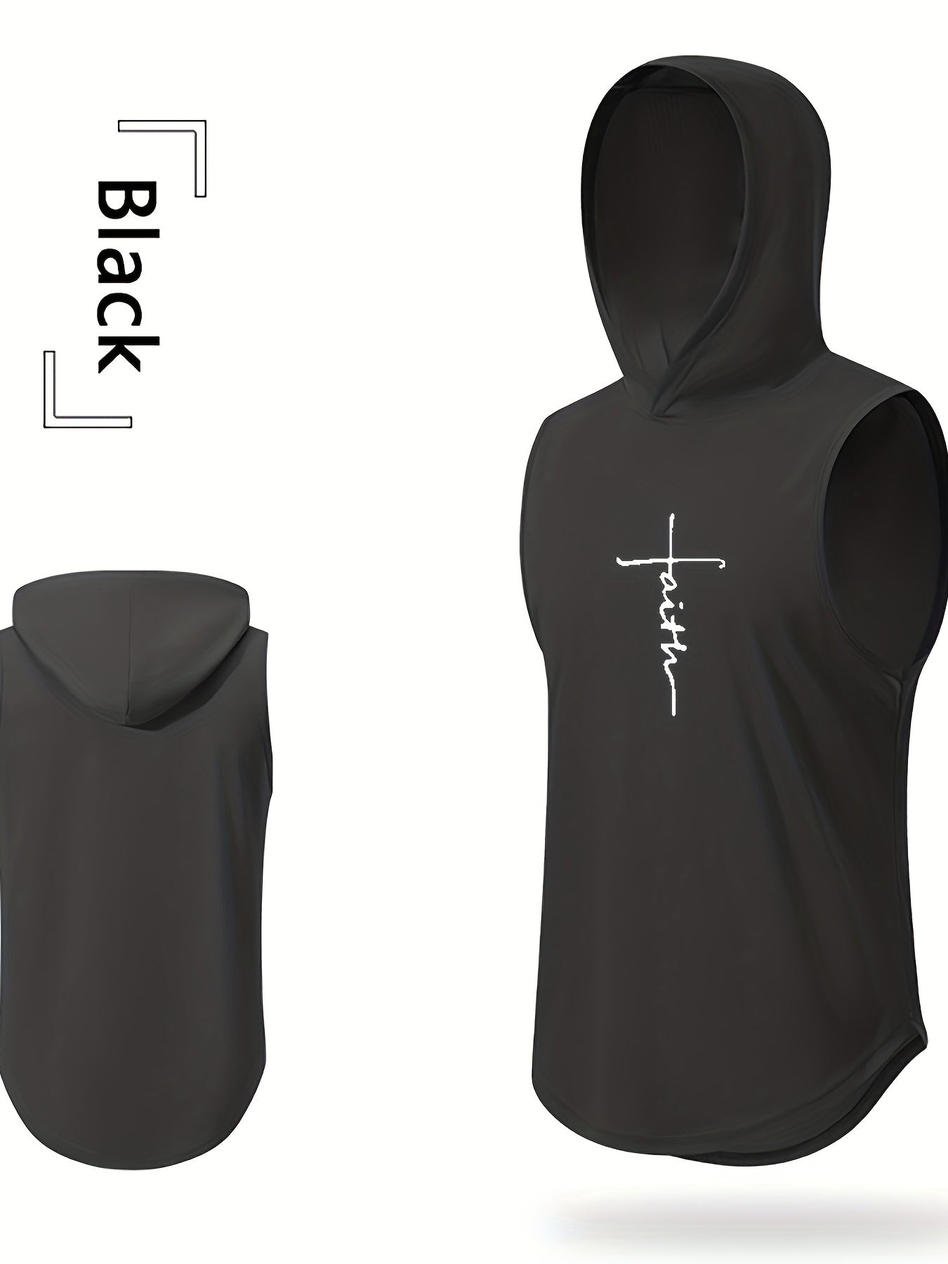 Men's Faith Print Hooded Active Tank Top