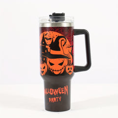 40oz Stainless Steel Insulation Cup Halloween Straw Drinking Cup Double Layer