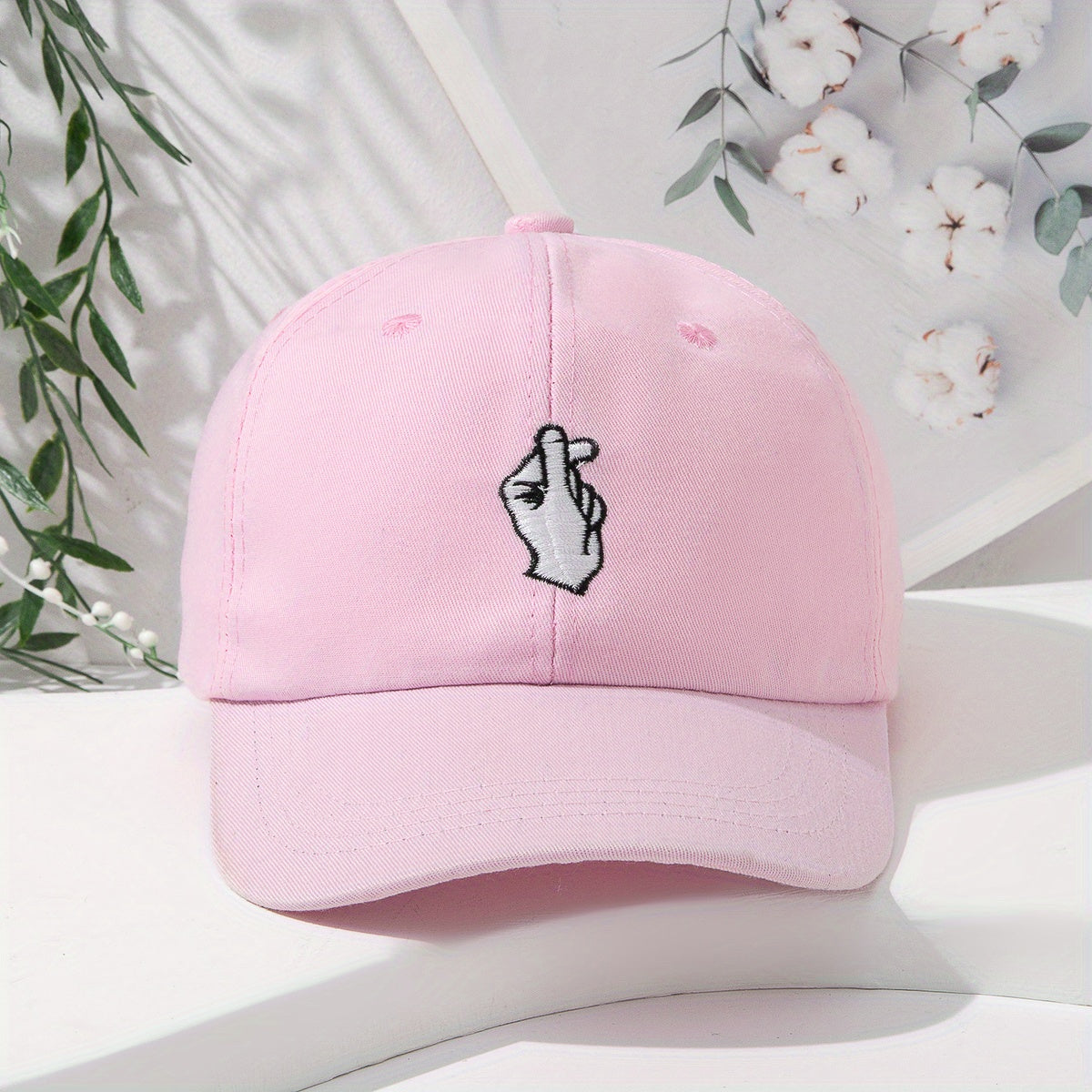 Love Gesture Embroidered Baseball Cap Sun Protection Hat