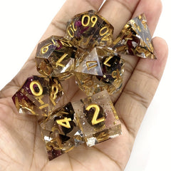 7pcs Rose Flower Golden Dice Fun Resin Dices Desktop Entertainment Game