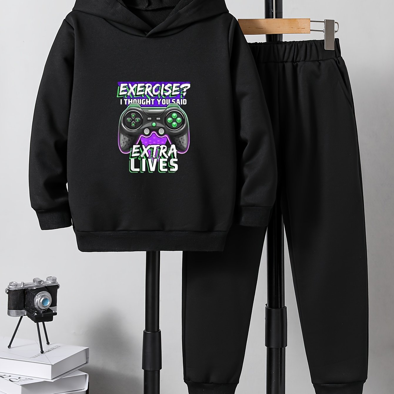 Boys Casual Hoodie & Sweatpants Set, Long Sleeve, Elastic Waist