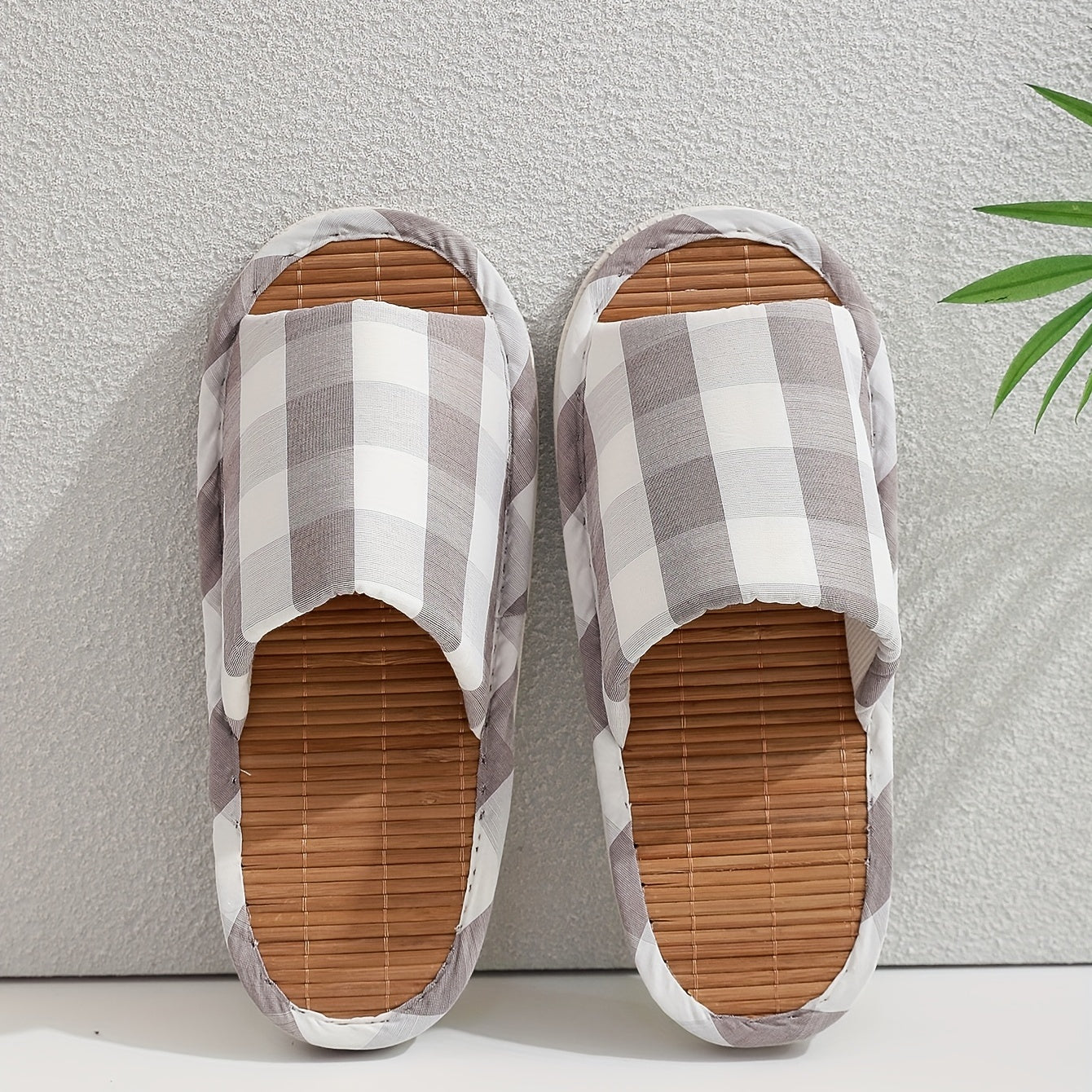 Plaid House Slippers Cozy Indoor Shoes for Men