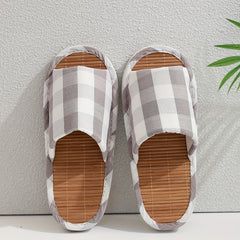 Plaid House Slippers Cozy Indoor Shoes for Men