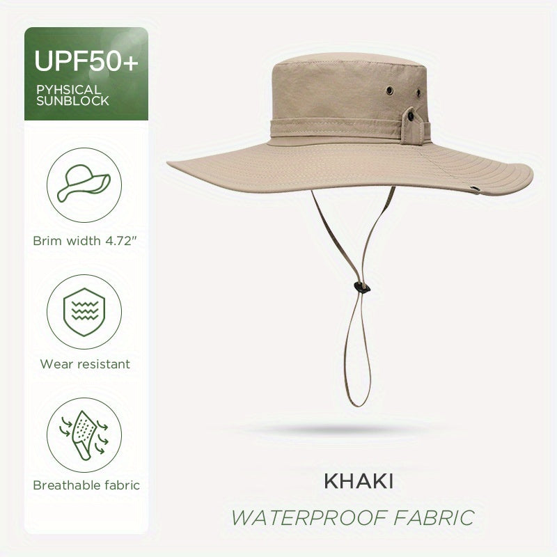 UV Protection Waterproof Wide Brim Bucket Hat for Outdoor Sports