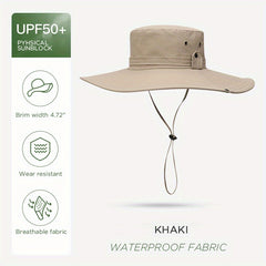 UV Protection Waterproof Wide Brim Bucket Hat for Outdoor Sports
