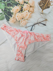 Colorblock Push Up Bra & Bow Tie Panties Set