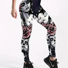 Goth Leggings High Rise Skinny Leggings