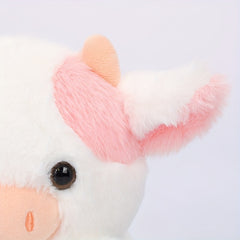 Pink Strawberry Cow Plush Toy - Cute Stuffed Animal for Kids