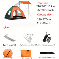 Portable Automatic Tent with Sun Protection for Camping Picnics