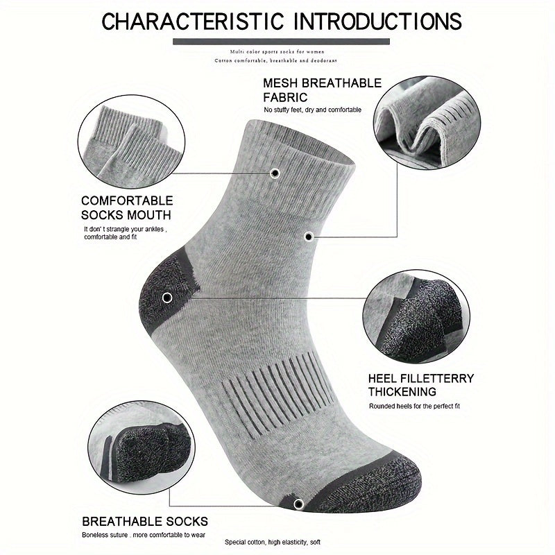 5 Pairs Men's Hiking Socks Moisture Wicking Soft Breathable
