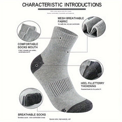 5 Pairs Men's Hiking Socks Moisture Wicking Soft Breathable
