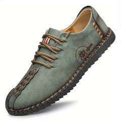 CLOHOO Leather Loafer Shoes Comfortable Lace Up Shoes