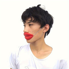 Giant Red Sausage Lips Costume Accessory Funny Mouth Prop for Parties & Events
