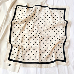Polka Dot Print Square Scarf Bandana Satin Neckerchief Casual Head Wrap