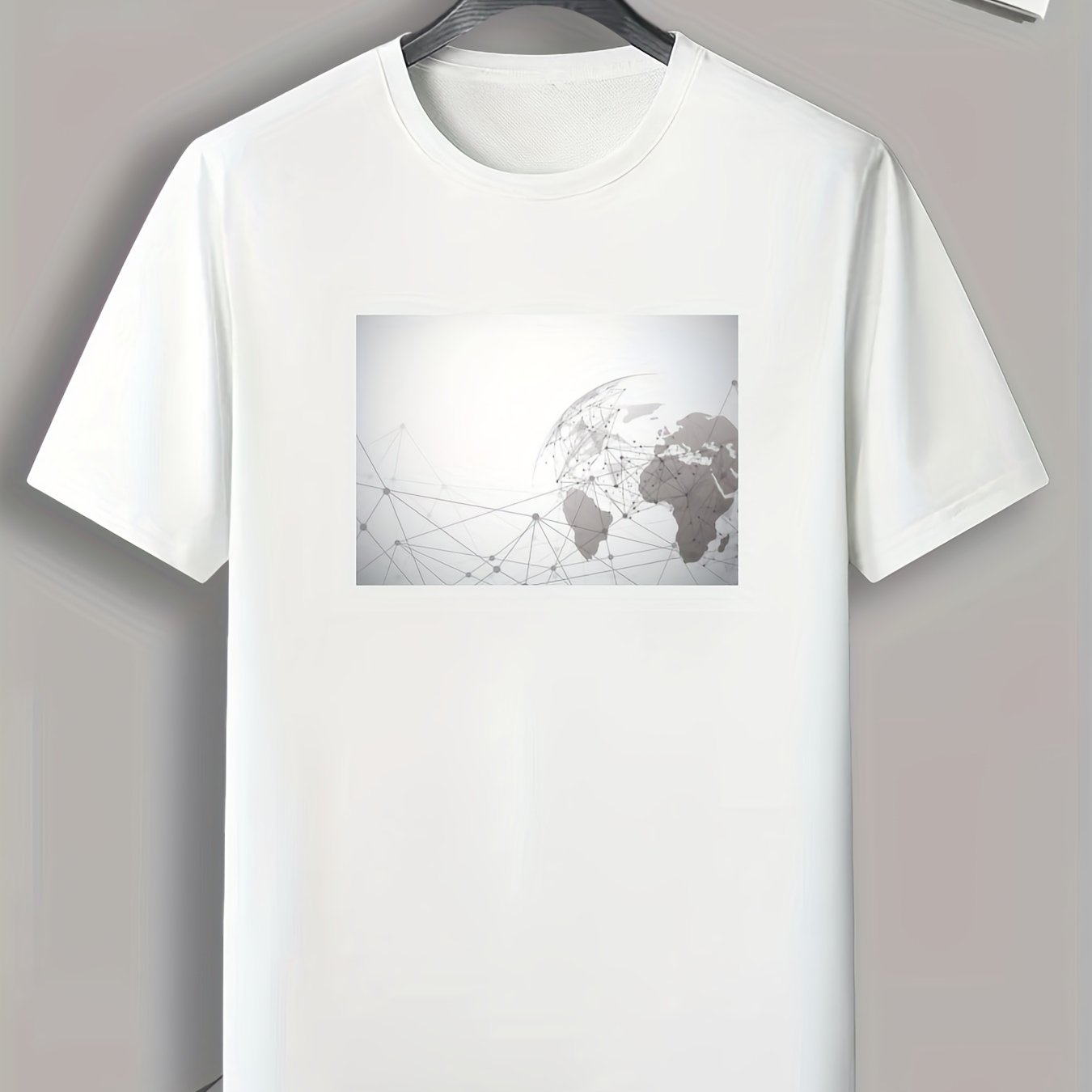 Geometric Print Men's Stretch Tee for Summer
