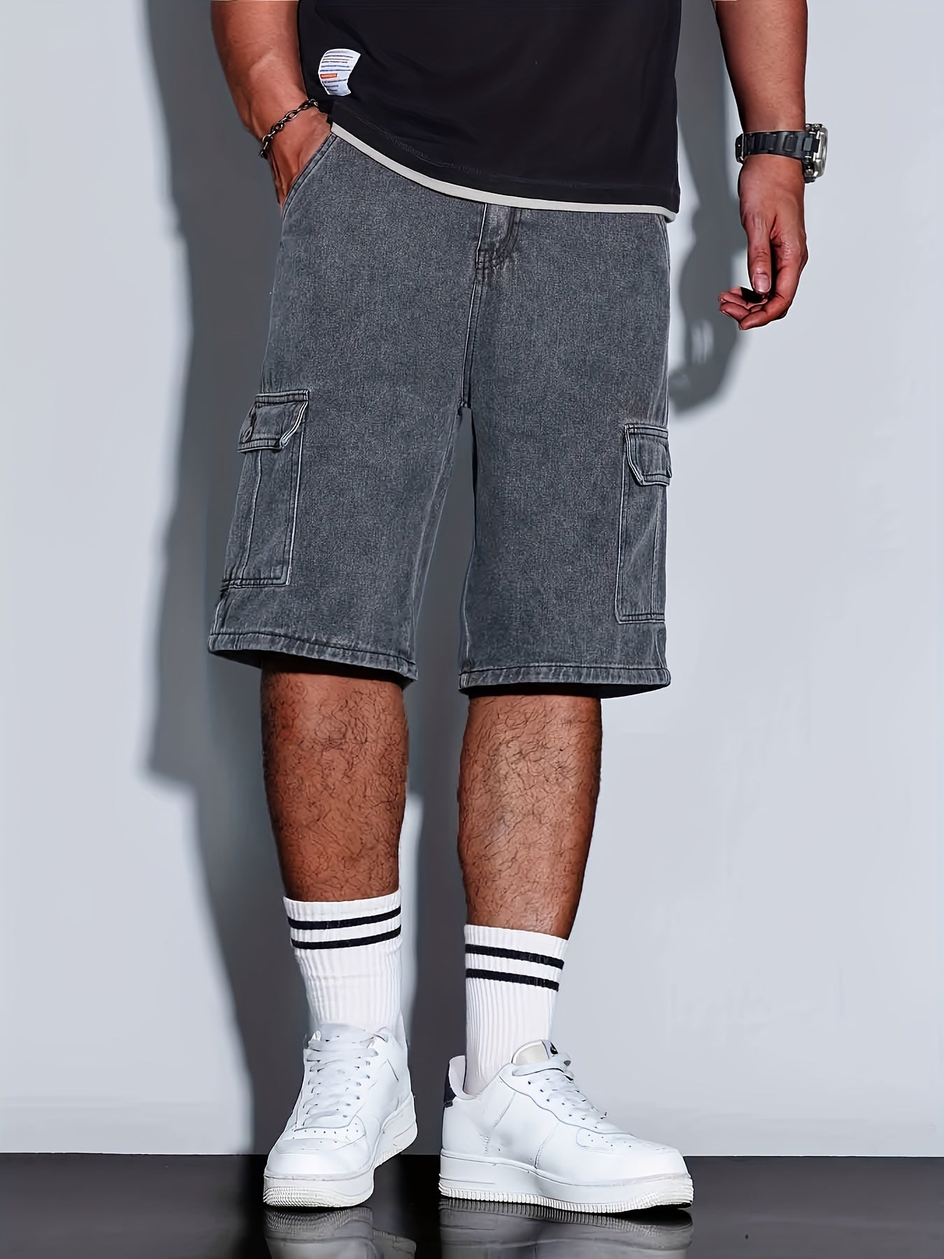 Men's Big Pockets Denim Shorts for Summer