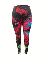 Women's Plus Witch & Pumpkin Print High Rise Yoga Leggings