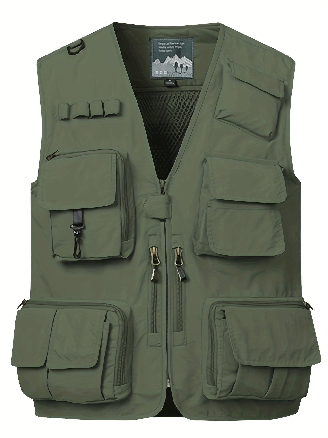 Men's Zipper Pockets Cargo Vest for Outdoor Activities
